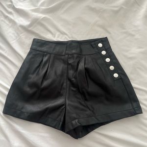 Sexy black leather shorts